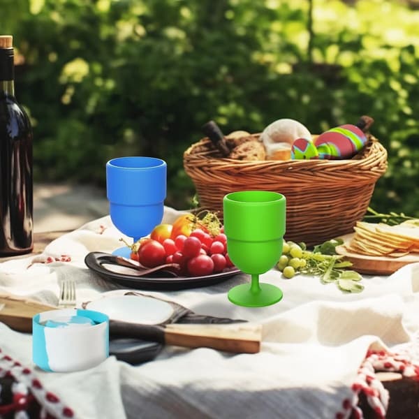 2-pack hopfällbara vinglas i silikon, bärbara okrossbara muggar för resor, picknick, inomhus- och utomhusfester, rosa