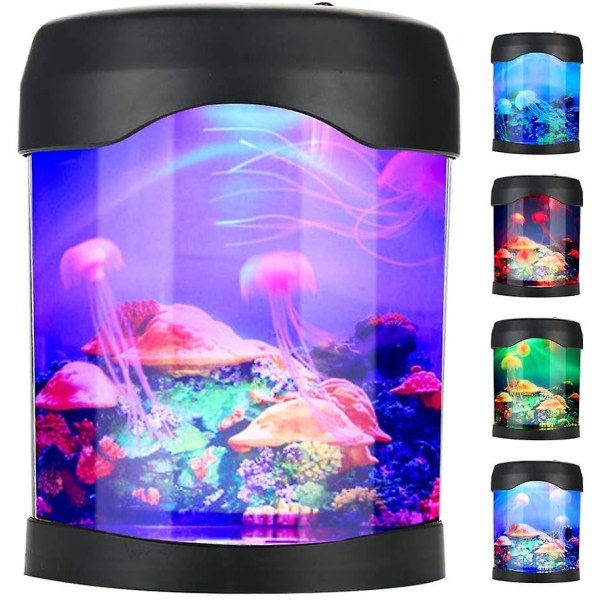 IC Mini Aquarium Light USB Aquarium Mood Light Bärbar Mini Skrivbords Aquarium Lamp med färgbyte för heminredning