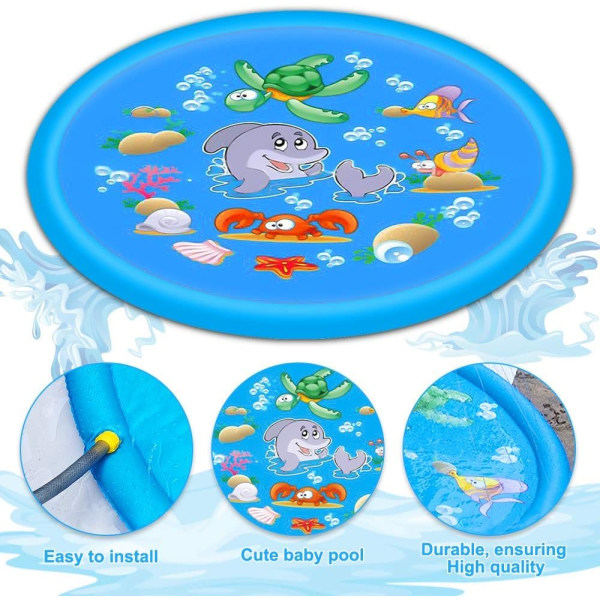 IC 150 cm suihkupeite, sprinkleri-vesileikkialusta, puutarhan vesilelut lapsille