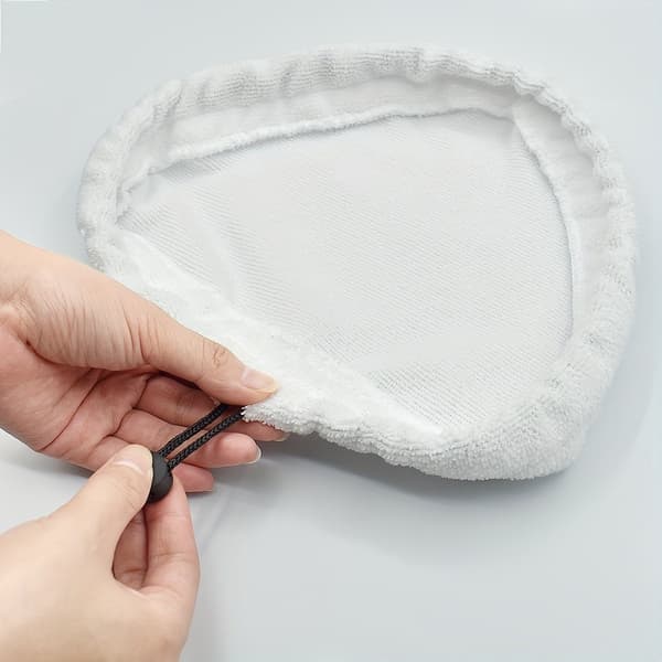 6-pakning mikrofiber dampmopp erstatningsputer med snøring, vaskbare gjenbrukbare påfyll for Vileda Steam Plus, for harde gulv og fliser, hvit