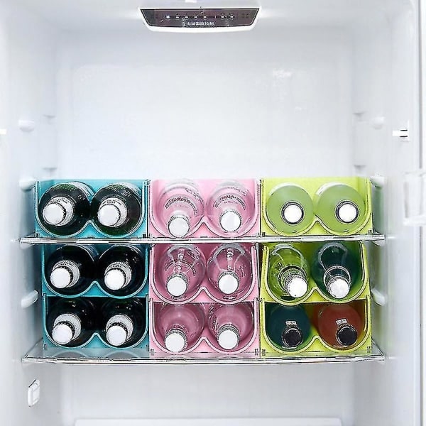 Fritstående Plast Vandflaske Vinstativ Organizer Stabelbar Stativ til Køkken (1 stk, Grøn)