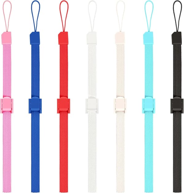 7 stk. justerbare håndledsremme til Wii Remote Controller, mobiltelefon MP3 og kamera, assorterede farver