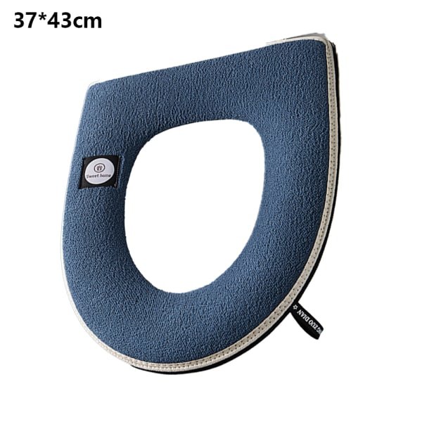 WC-istuimen pehmuste paksu pehmeä wc-istuin lämpimällä kahvalla kylpyhuoneessa Navy Blue Logo Chain