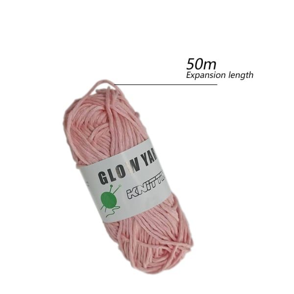 IG 2 Rullar Glow in The Dark Garn för Virkning, 50m per rulle Luminous Orange pink