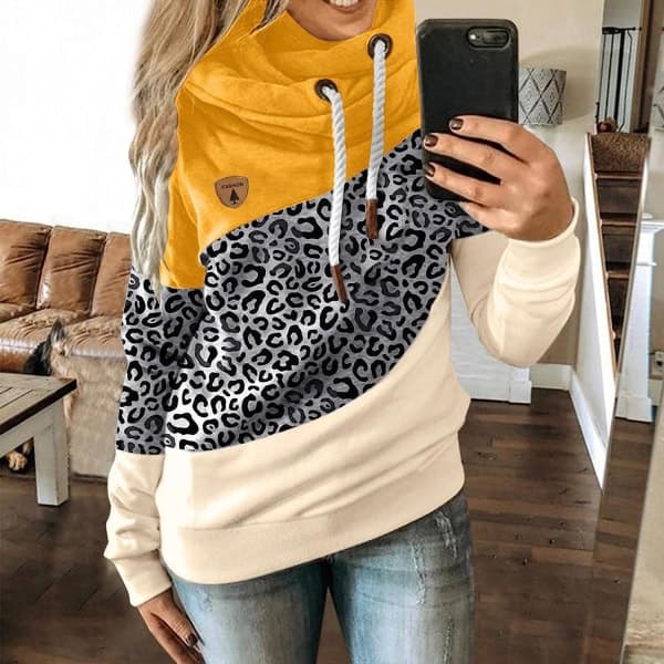 IC Hoodies för kvinnor Pullover Cowl Neck Casual långärmad