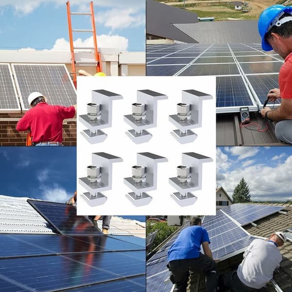 6 st Solpanel Monteringsfästen, Z Typ Sidotryck PV Fästen, Höjd 30mm