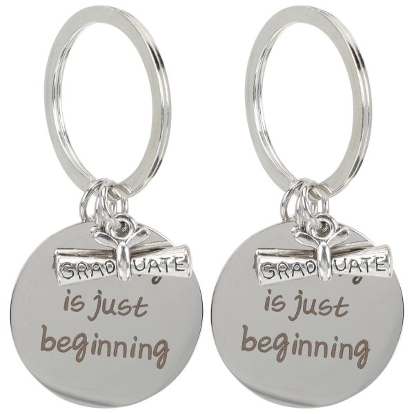2 stk. Inspirerende Nøglering til Graduation - Graduation Nøglering til College, Gymnasium, Seniorgave 6x3cm 6x3cm IC