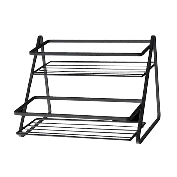 Kitchen Countertop Storage Rack Space Saving Multifunctional 2-Tier Spices Toiletries Makeup Counter Standing Shelf Black 0.9 0.9