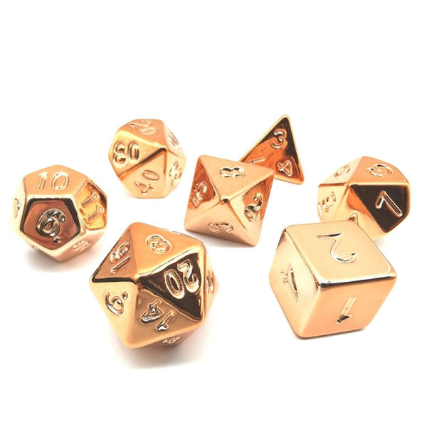7 st/ set guldpläterade tärningar D&D COC tärningsbordsspel Champagne gold 7 piece suit