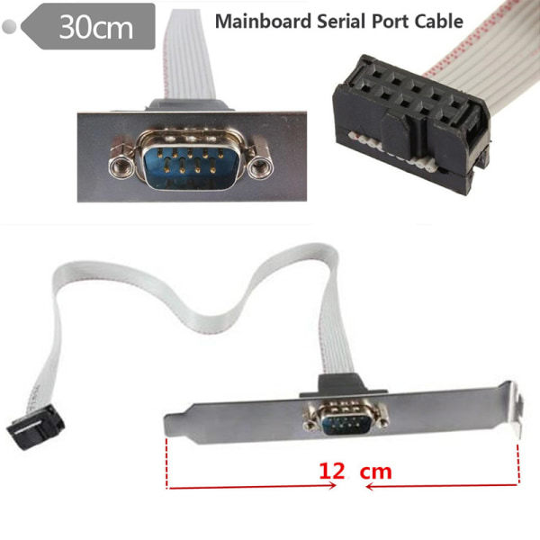 IC Seriell 9-polet DB9 RS232 Moderkort Com Port Ribbon Kabel Forbindelse