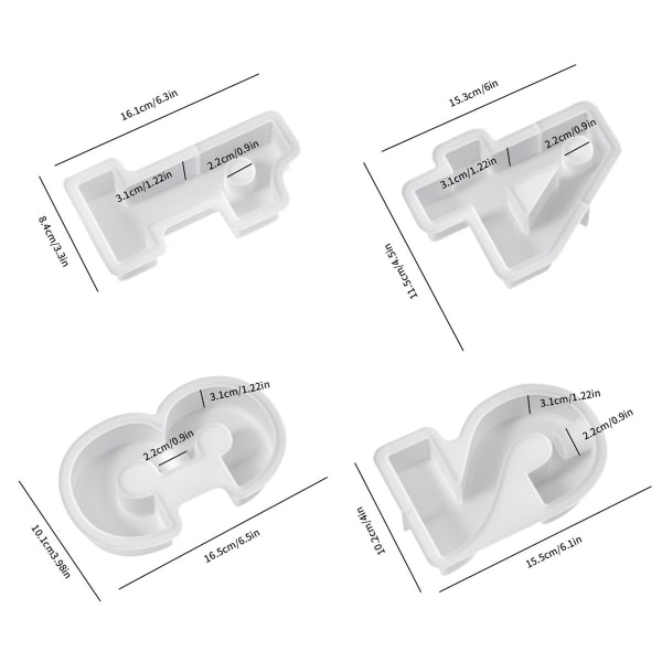 IG 4st DIY Numbers (1-4) Ljushållare Silikonform
