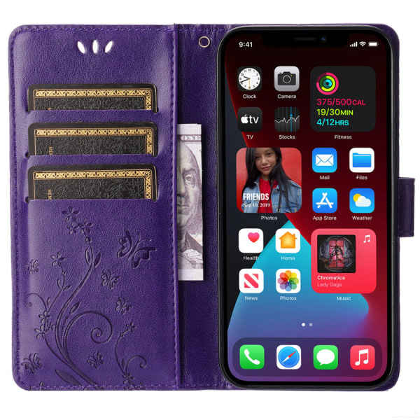 IC Butterfly-etui for iPhone med tre kortlommer