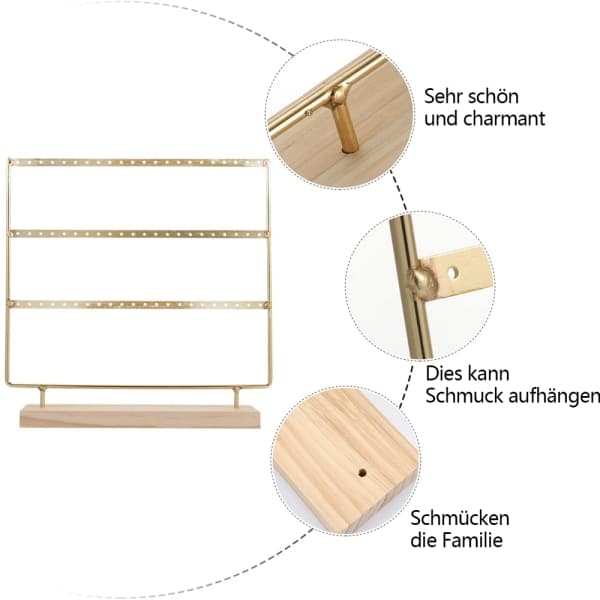 Øreringeholder Organizer Smykkestativ Øreringe Organizer Guld