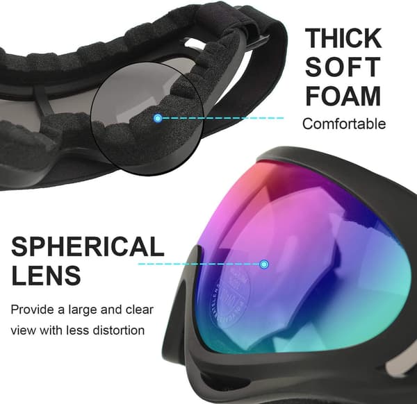 Skibriller, 2-pakning ski- og snowboardbriller for barn, menn og kvinner