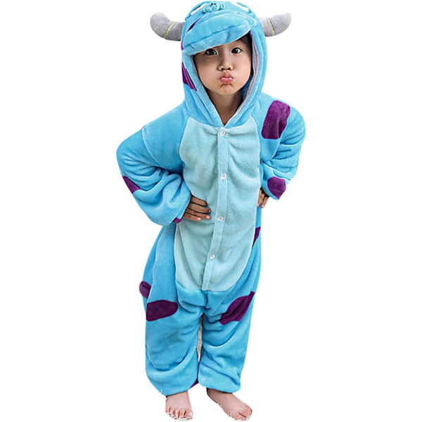 Barn/Unisex Fancy Dress Djurdräkt Onesie Pyjamas Jumpsuit Cosplay Kigurumi Jul Halloween Maskerad Sullivan 100