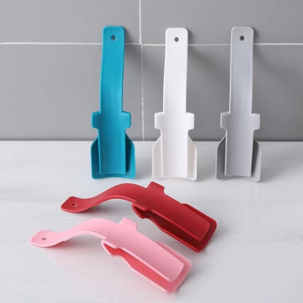 IC-paket med 5 Lazy Shoe Helper Bärbar Skolyft Hjälp Handtag Plast Skohorn för Herr