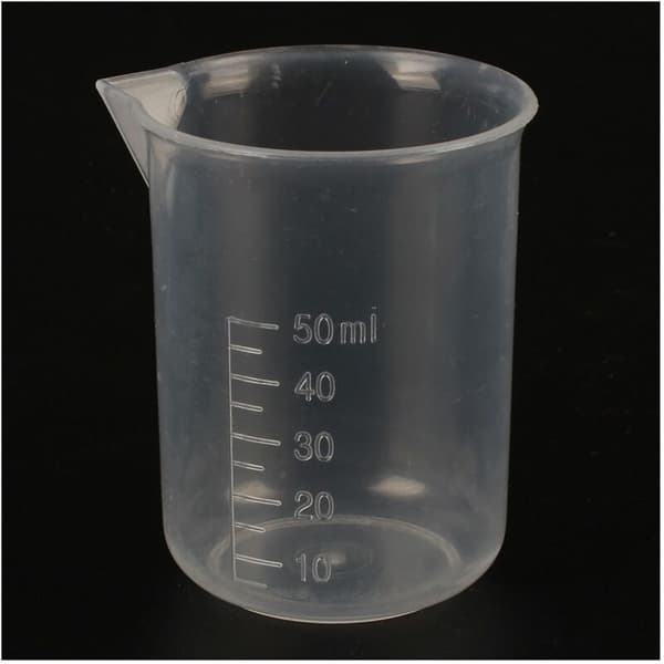 2 st 50ml Laboratorie Plast Vatten Vätskemätningskopp Transparent