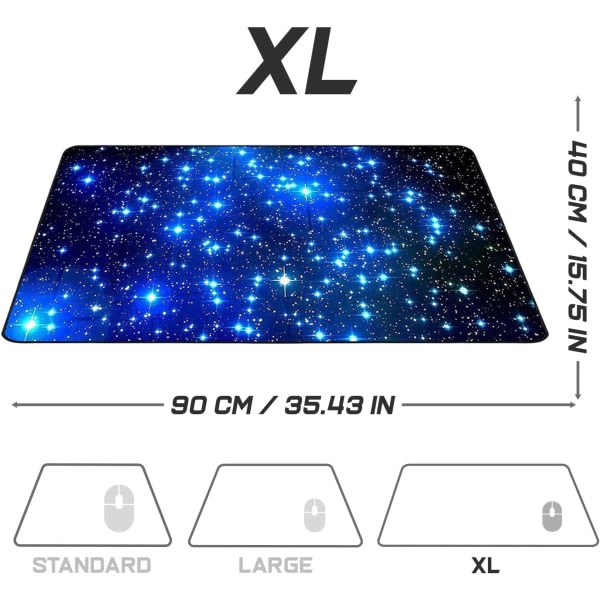 IC XL Gaming Mouse Pad - 900 x 400 mm - Gamer Mouse Pad - Spesial overflate forbedrer hastighet og presisjon - Sklisikker gummiunderside - blå