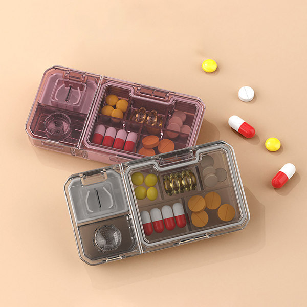 IC 3 i 1 V Shape Pill ter Pill Splitter med ter & Crusher & Stor Red