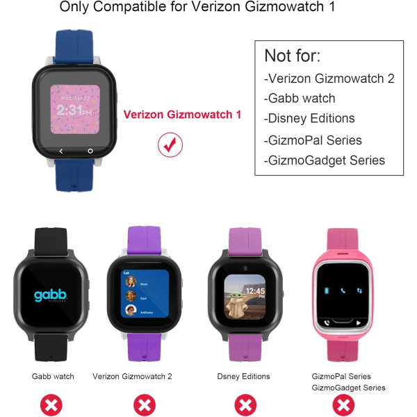 4-pak etui, der er kompatibelt med Gizmo Watch Screen Protector til barn, IC