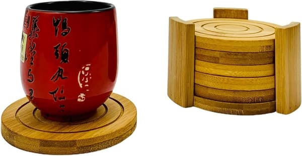 Coaster Set - Diameter - 10 - cm - with - Stand - Simplicity - Temperature Resistance - Light - Household Coffee - 6 - Pieces