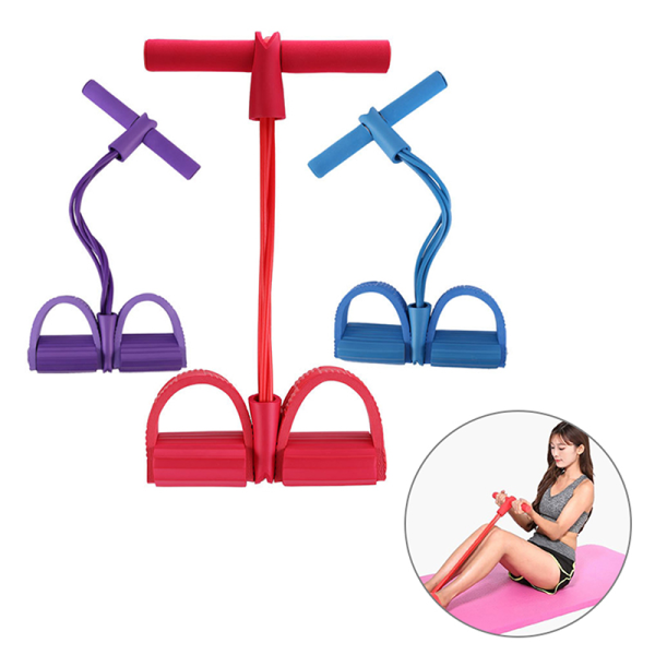 IC 4 Tube Fitness Resistance Bands Latex Pedal Exerciser Sit-up Pu Gul