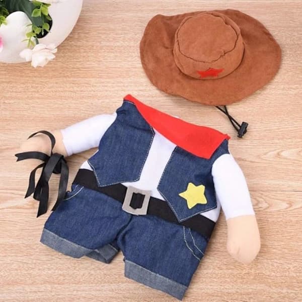 Cowboy Kæledyrskostume med Hat: Hunde- & Kattekostume til Halloween