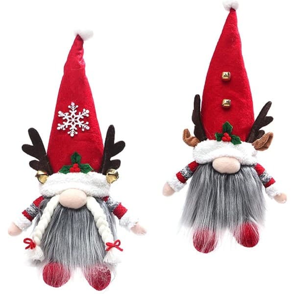 IC Juledekorasjoner Nisse Dukker Lysende Plysj