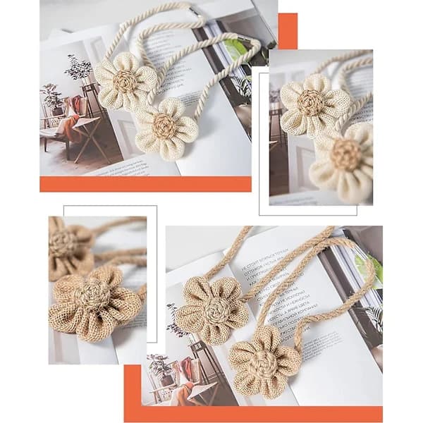 Bohemian Magnetic Curtain Tieback, Rustic Bedroom Outdoor Curtain Tieback For Thin Or Thick Rustic Curtains