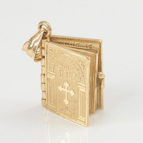 Bibelbok Hänge Halsband Kvinnor Guld Färg Öppningsbart halsband Smycken Kristendom Judendom Katolicism Ortodox