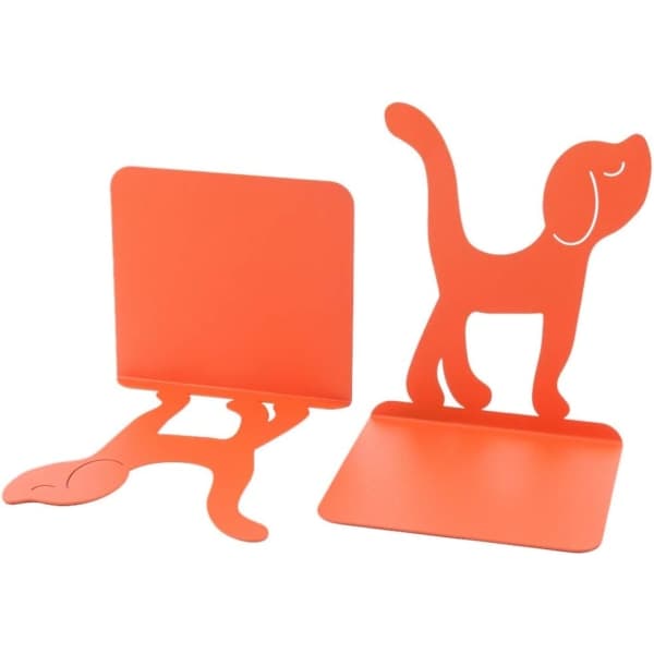 IC 2-pack metall bokstöd Heavy Duty bokstöd Bokhylla Hundformad