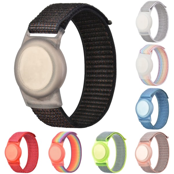 Apple AirTag Etui Tag GPS Tracker Holder Armbånd Regnbuefarver IC
