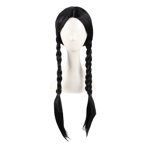 IC Addamsin perhe Wednesday Addams Cosplay-peruukki Mustat punokset Synteettinen Musta Yksi koko