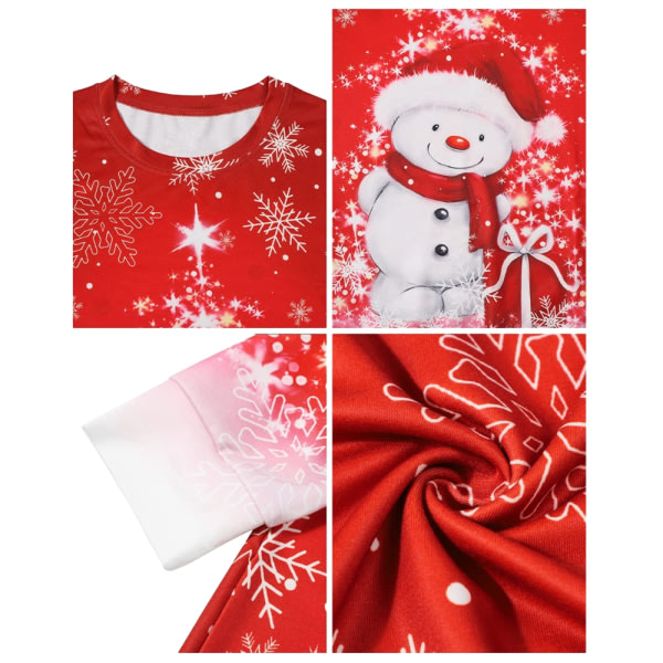 Merry Christmas Shirt naiselle Crewneck Rolig Snowman grafisk collegepaita Sininen M