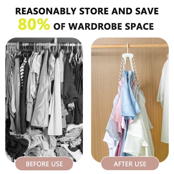 Foldable Clothes Hanger with Multi Wet and Dry, Dual Function, Anti-Drip Hanger for Wardrobes, Home, White White White