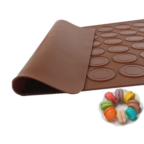 IC 2 stk Silikon Macaron Bageplader 48 Huller 38*28cm Enkeltsidet