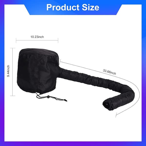 Hårtorkshuva med 96 cm flexibel slang för hårtork, justerbar hätta för djupkonditionering och styling, vattentät, lila