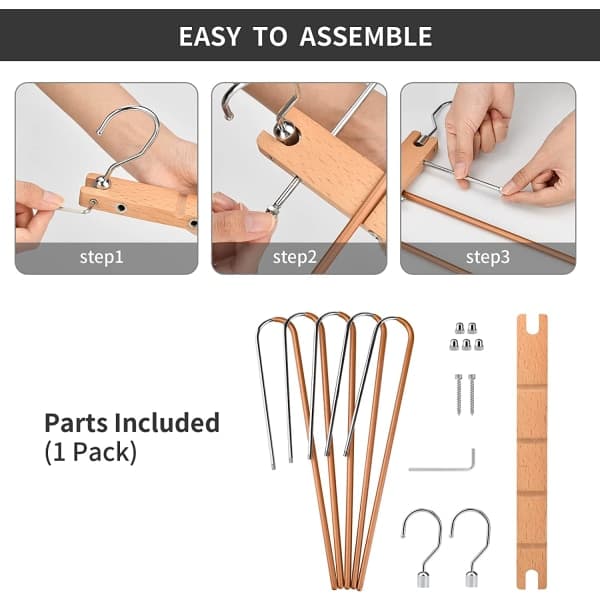 IC Magic buksehengere, plassbesparende kleshengere 5 lag 2 Bruker multi bukseholder | Organizer i solid metall (ett pakke)