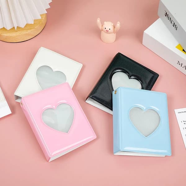 Kpop Kortmappe 3 Tommer Fotoalbum Hult Kærlighedshjerte Model Blå Blue
