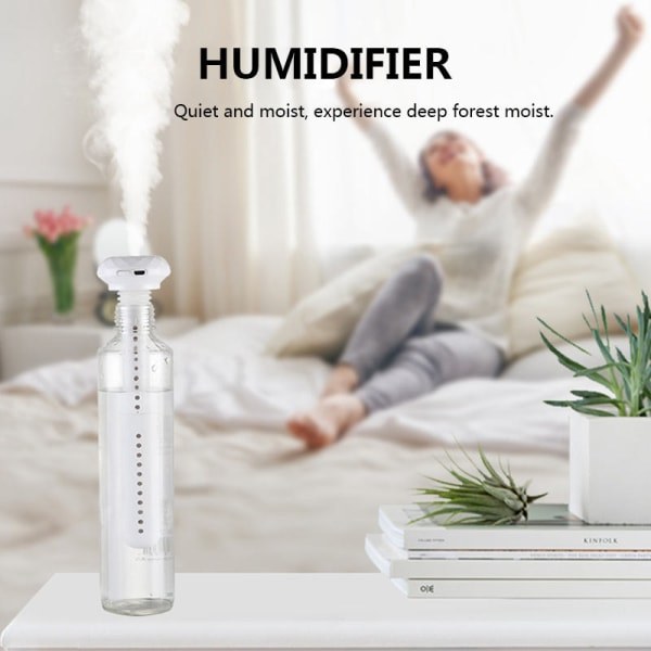 IC USB Luftfukter Diamantflaske Aroma Diffuser Mist Maker Hvit