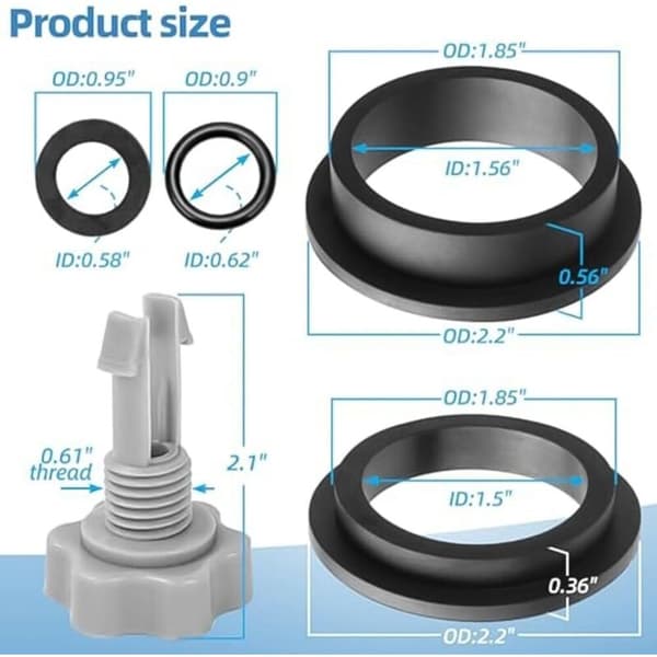Luftudløsningsventil og L-formet O-ring reparationssæt til Intex sand, poolpumpe tætningsudskiftningssæt - Poolpumpetilbehør (Grå)