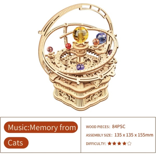 IC 3D Puupalikka-sarja Aikuisten Tähtikirkas Yö Musiikkikello Mekaninen Malli Kokoaminen Puu Puzzle Syntymäpäivälahjat Teineille ja Aikuisten