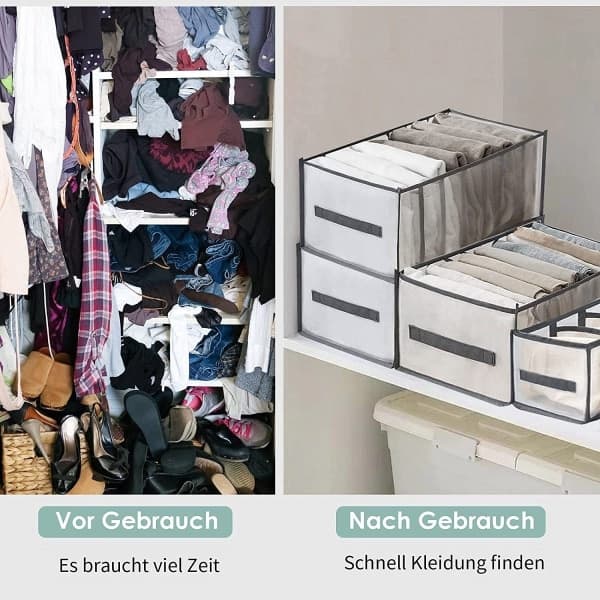 IC NOE Paket med 3 hopfällbara klädförvaringslådor