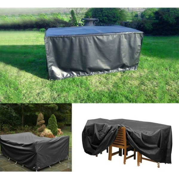 Udendørs Møbelovertræk, Vandafvisende, Vindtæt, Anti-UV, Heavy Duty 420D Oxford Klud Overtræk, Cover, Rektangulær - Sort 250*250*90