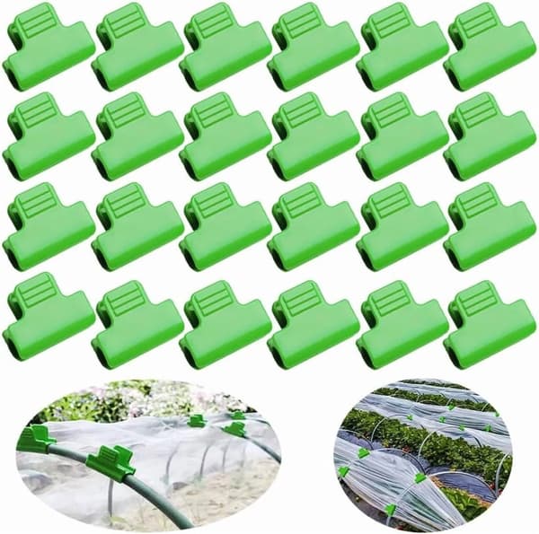Växthusklämmor för 3/4 tums PVC-rör, trädgårdsklämmor för växtstöd och radtäckningsnät, grön 24pcs 11mm