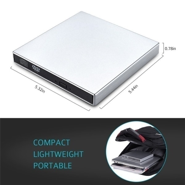 Ultrathin Portable CD/DVD-asema kannettavalle tietokoneelle, USB