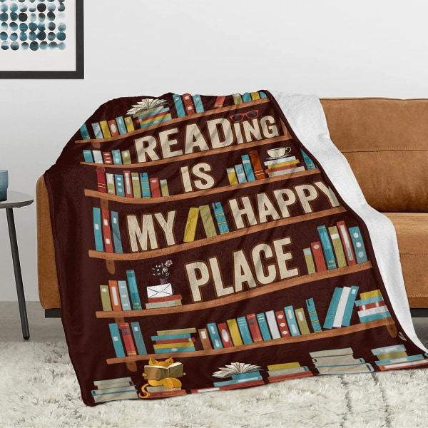IC Bokälskare presentfilt - Bibliotekarie Present täckt filt 101,60 cm x 127,00 cm - Reading Lovers bokklubbspresenter