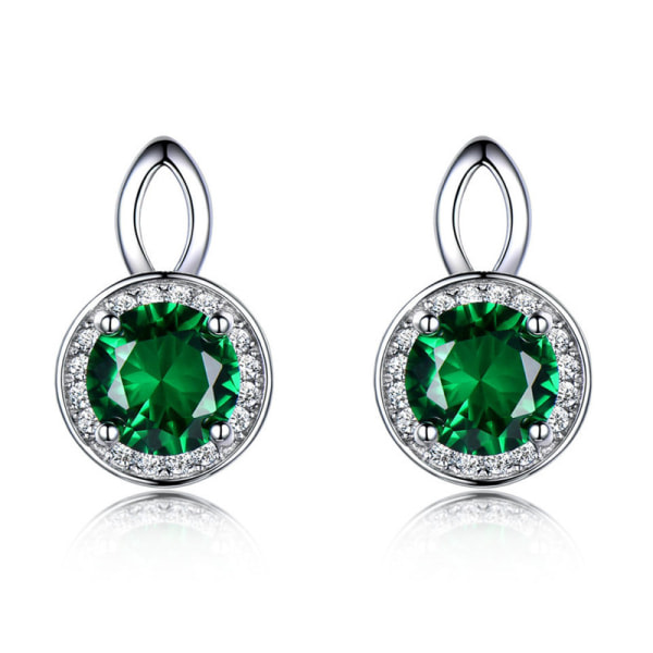 IC par S925 Sterling Sølv Øreringe til Kvinder med Farverige Kunstige Ædelstene Stud Øreringe 925 Sølv Rosa