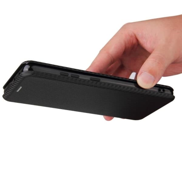 Samsung Galaxy S21 Ultra - Kulfibertekstur Etui - Sort Sort Sort