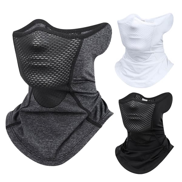 Ice Silk Sports Neck Damask Outdoor Dust Face cover Svart